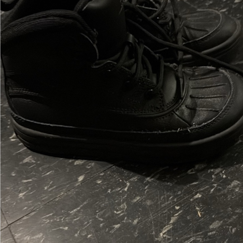 Boys Black High-Top Nike Sneakers